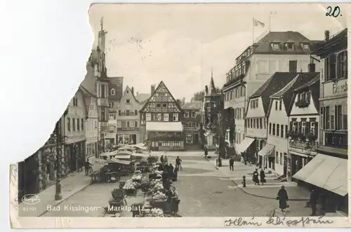 AK Bad Kissingen, Marktplatz, altes Rathaus, 1940er Jahre gelaufen ohne Marke
