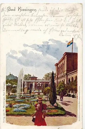 AK Bad Kissingen, Kurpark, Marienplatz, ca. 1900-1910er Jahre gelaufen ohne Marke
