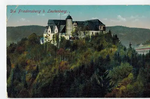 AK Leutenberg, Thüringen, Schloss Friedensburg,  1916 gelaufen ohne Marke, Feldpost, Bahnpost 