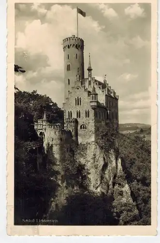 AK Lichtenstein, Honau, Württemberg, Schloß Lichtenstein, 1939 gelaufen mit Marke 