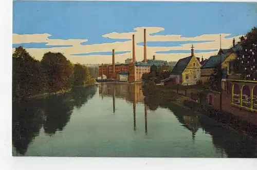 AK Lunzenau, Mulde, Blick von der Muldebrücke, color, 1913 gelaufen mit Marke