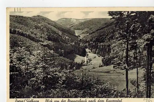 AK Walkenried, Zorge, Südharz, Harz, Nonnenbank, Kunzental, 1942 gelaufen ohne Marke