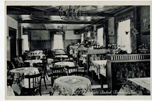 AK Sulęcin, Zielenzig, Lebus, Neumark, Café Radach, 1941 gelaufen ohne Marke (Feldpost) 