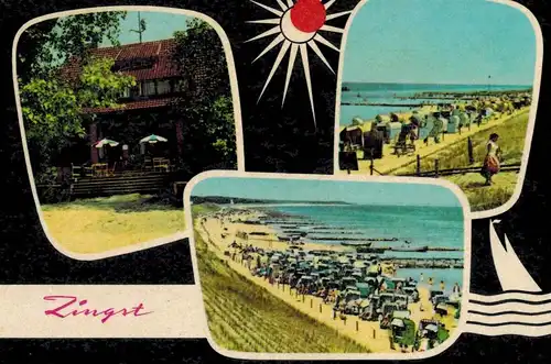 AK Zingst, Darß, Kurhaus, Strand, Strandblick, Ansichten, 1964 gelaufen mit Marke 