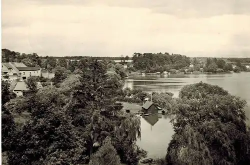 AK Rheinsberg, Flecken Zechlin, Schwarzer See, 1969 gelaufen mit Marke