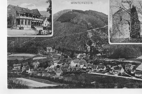 AK Waltershausen, Winterstein, Burgruine, Dorfansicht, 1906 beschriftet ohne Marke