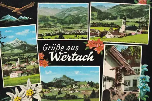 AK Wertach, Allgäu, Höhenluftkurort, Ansichten, 1970 gelaufen mit Marke