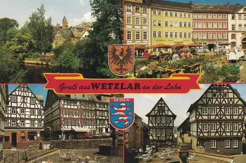 AK Wetzlar, Lahn, Marktplätze, Ansichten, 1994 gelaufen mit Sondermarke