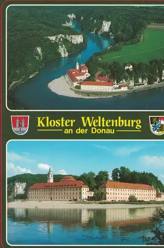 AK Kelheim, Weltenburg, Kloster, Donautal, 1996 gelaufen mit Marke