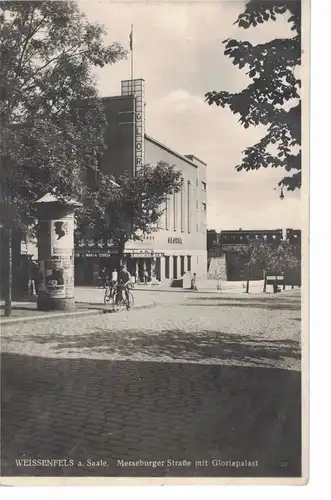 AK Weißenfels, Gloriapalast, Merseburger Straße, ca. 1934 gelaufen mit Marke 