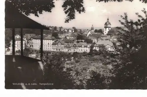 AK Weilburg, Lahn, Tempelblick, 1970 gelaufen mit Marke + Sonderstempel 