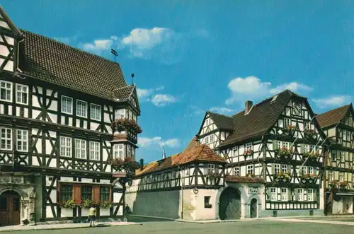 AK Wanfried, Werra, Hotel Schwan, Rathaus, ca. 1960er Jahre ungelaufen