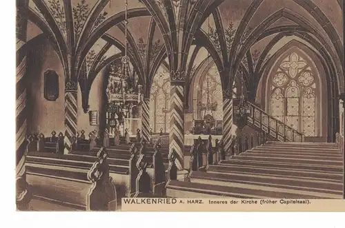 AK Walkenried, Harz, Zisterzienserkloster, Innenansicht, Kapitelsaal, 1912 gelaufen mit Marke 