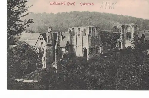 AK Walkenried, Harz, Zisterzienserkloster, Ruine, 1920 gelaufen ohne Marke 