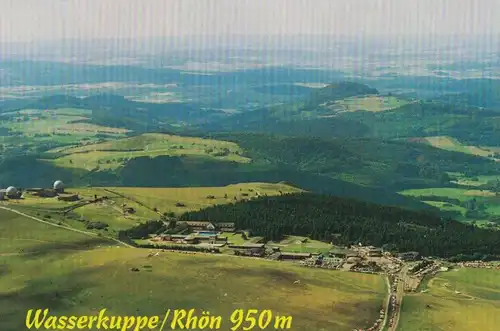 AK Wasserkuppe, Rhön, 950m, 1995 gelaufen mit Marke + Sonderstempel 