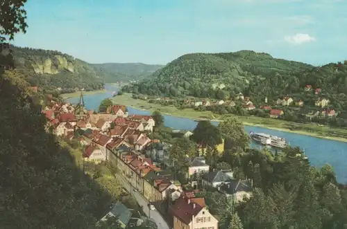 AK Wehlen, Ansicht, Panorama, 1987 gelaufen mit Marke + Sonderstempel 