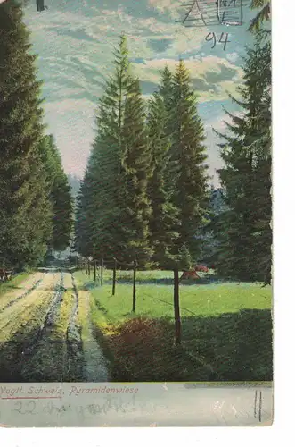 AK Pöhl, Jocketa, Pyramidenwiese, Vogtland, Vogtländische Schweiz, 1916 gelaufen, ohne Marke