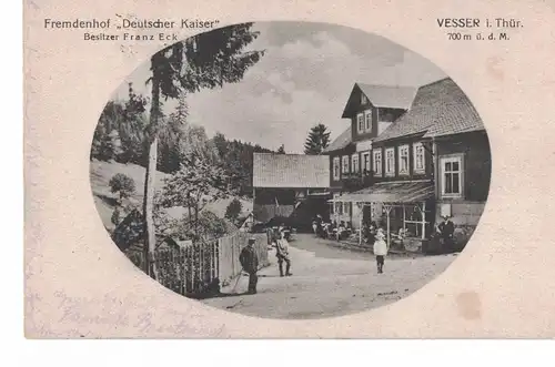 AK Suhl, Vesser, Thüringen, Kreis Schleusingen, bei Schmiedefeld, Fremdenhof Deutscher Kaiser, 1918 gelaufen ohne Marke, Feldpost 