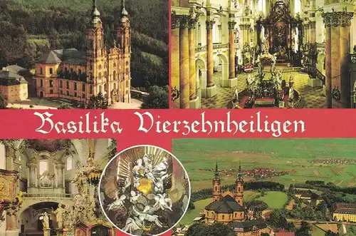 AK Bad Staffelstein, Vierzehnheiligen, Basilika, 1993 gelaufen mit Sondermarke + Sonderstempel