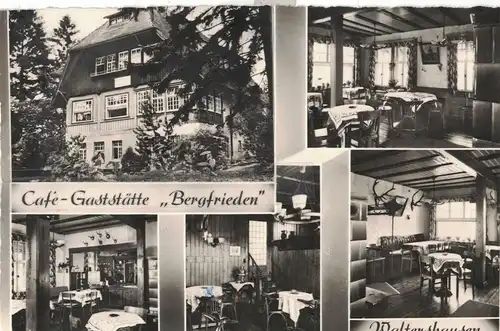 AK Waltershausen, Thüringen, Schnepfenthal, Café Bergfrieden, Gaststätte, 1963 gelaufen ohne Marke