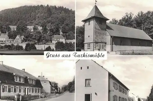 AK Nohfelden, Türkismühle, Kirche, Eisenbahnersiedlung, Ansichten, 1964 gelaufen mit Marke