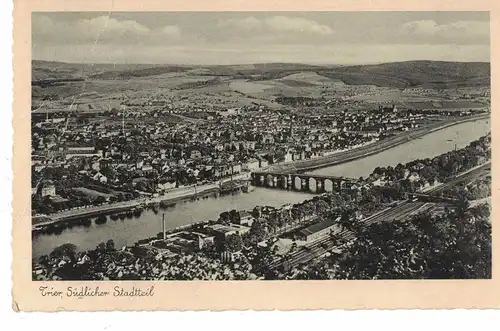 AK Trier, Südlicher Stadtteil, Luftbild, 1939 gelaufen ohne Marke