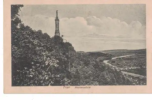 AK Trier, Mariensäule, 1916 gelaufen ohne Marke, Feldpost