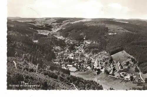 AK Triberg im Schwarzwald, Luftbild, Ansicht, 1960er Jahre gelaufen mit Marke