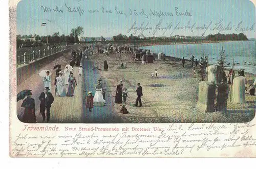 AK Lübeck, Travemünde, Standpromenade, Brotener Ufer, 1901 gelaufen ohne Marke