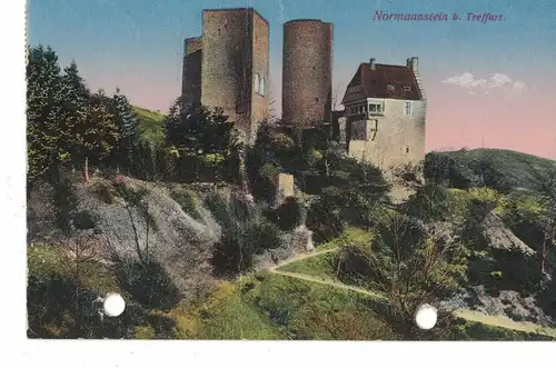 AK Treffurt, Wartburgkreis, Burg Normannstein, Werratal, 1922 gelaufen mit Marken