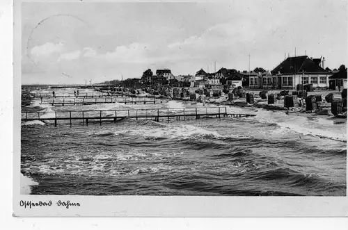 AK Dahme, Ostseeheilbad, Ostseebad, Strand, 1936 gelaufen mit Marke