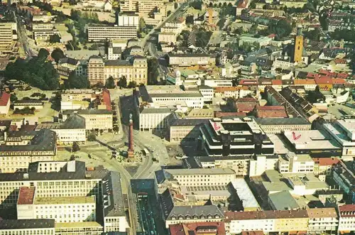 AK Darmstadt, Luisenplatz, Luisen-Center, Luftbild, ca. 1960er Jahre, gelaufen ohne Marke