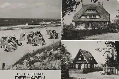 AK Dierhagen, Osteseebad, Darß, Fischland, Ansichten, Kapitänshäuser, 1984 gelaufen mit Marke