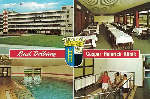 AK Bad Driburg, Caspar-Heinrich-Klinik, 1979 gelaufen mit Marke