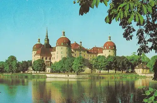 AK Moritzburg, Barockschloß, Schloß Moritzburg, Dresden, 1981 gelaufen mit Marke