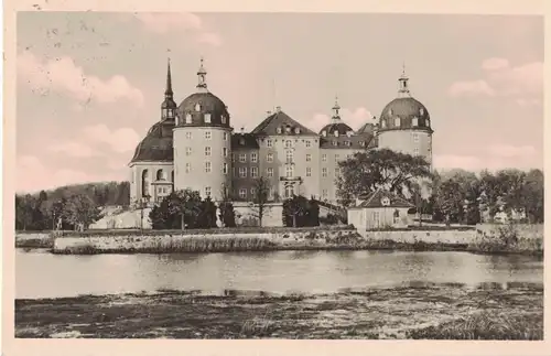 AK Moritzburg, Barockschloß, Schloß Moritzburg, Dresden, 1958 gelaufen mit Marke