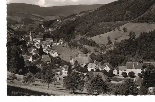 [Echtfotokarte schwarz/weiß] AK Bad Peterstal-Griesbach, Bad Peterstal, Renchtal, Ansicht, von 1962, beschriftet. 