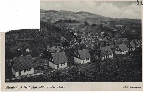 [Echtfotokarte schwarz/weiß] AK Bad Liebenstein, Steinbach, Thüringischer Wald, ca. 1920-30er Jahre, beschriftet, gelaufen mit Marke. 