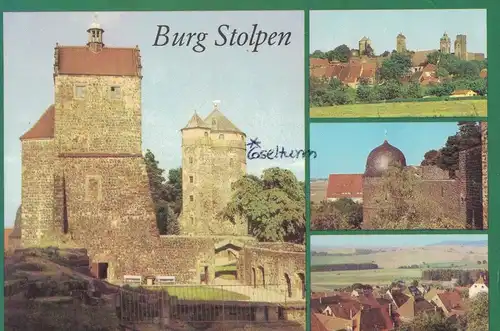 [Echtfotokarte farbig] AK Stolpen, Burg, Ansichten, 1989, beschriftet, gelaufen mit Marke. 