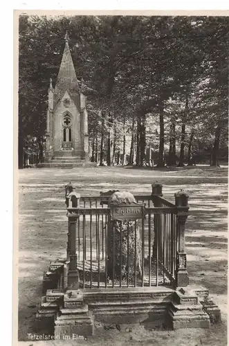 [Echtfotokarte schwarz/weiß] AK Köningslutter, Elm, Tetzelstein, Schöppenstedt, Sambleben, Waldwirtschaft, 1930, beschriftet, gelaufen mit Marke. 