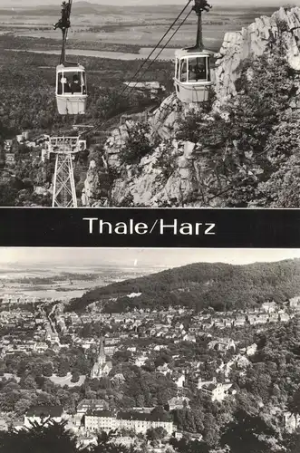 [Echtfotokarte schwarz/weiß] AK Thale, Harz, Bergbahn, Ansichten, 1979, beschriftet, ungelaufen. 