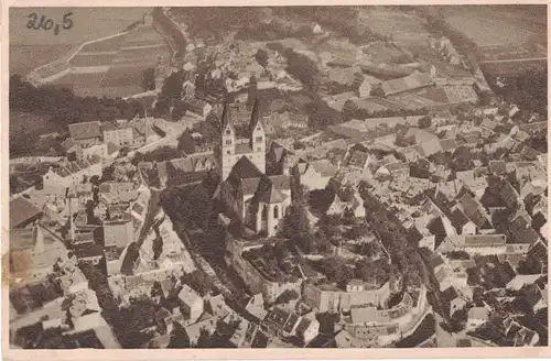 [Echtfotokarte schwarz/weiß] AK Quedlinburg, Dom, Luftbild, 1930-40er Jahre, beschriftet, ohne Marke. 