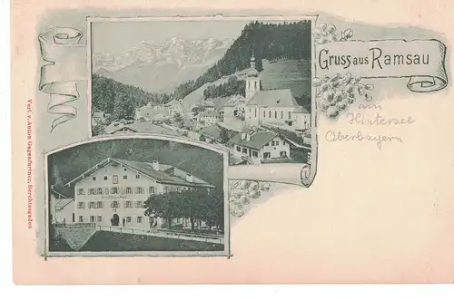 [Echtfotokarte schwarz/weiß] AK Ramsau, Berchtesgadener Land, Hintersee, ca. 1900-1910er Jahre, unbeschriftet, ungelaufen. 