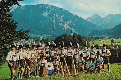 [Echtfotokarte farbig] AK d'Rauschberger, Ruhpolding, Zell, Trachtenverein, 1976 gelaufen, ohne Marke. 