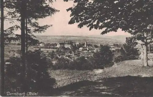 [Echtfotokarte schwarz/weiß] AK Dermbach, Rhön, Dorfansicht, unbeschriftet, ca. 1900-40er Jahre, ungelaufen. 