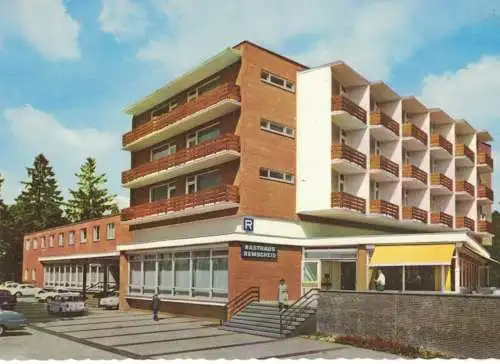 [Echtfotokarte farbig] AK Remscheid, BAB Hotel "Remscheid-Ost", Inhaber: Heinz Zellermeyer, heute: "Serways Hotel Remscheid", unbeschriftet, ca. 1960-0er Jahre, ungelaufen. 