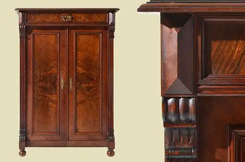 Antikes Gründerzeit Mahagoni Kommode Schrank Vertiko von 1880