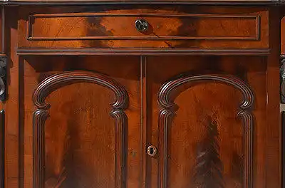 Antike Mahagoni Louis Philippe Halbschrank Kommode von 1860