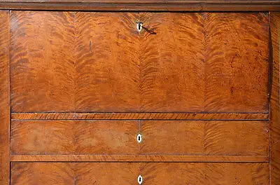 Antiker Biedermeier geflammte Birke Sekretär von 1850 5