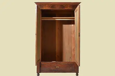 Antiker Gründerzeit Mahagoni Kleiderschrank mit Spiegel von 1880 4